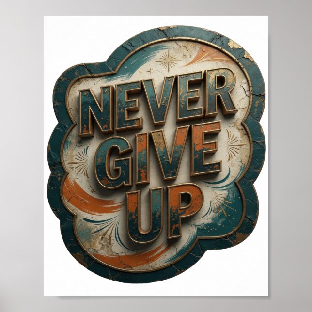 Poster Ouro Marcante NUNCA DESISTA (Frente)