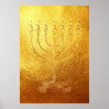 Poster Ouro Menorah Judaica