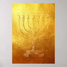 Poster Ouro Menorah Judaica