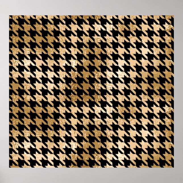 Poster Ouro metálico fere dente, padrão de moda. (Frente)