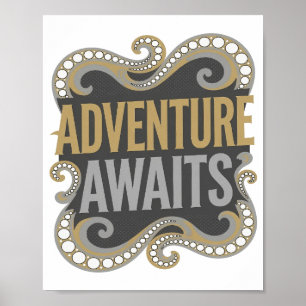 Poster Ouro Ousado AVENTURA ESPERA Design Personalizado