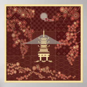 Poster Ouro Pavillion Zen Art