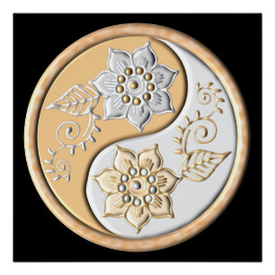 Póster Ouro & Prata Yin Yang