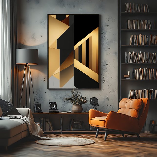Poster Ouro Preto Abstrato Luxuoso (Criador carregado)