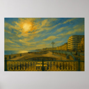Poster Ouro Promenade - Brighton Seafront Sunset