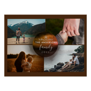 Póster Ouro Quic Brilhante Fotos Ornamentais 4