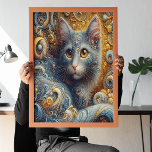 Poster Ouro: Retrato Felino em Olhos Amarelos