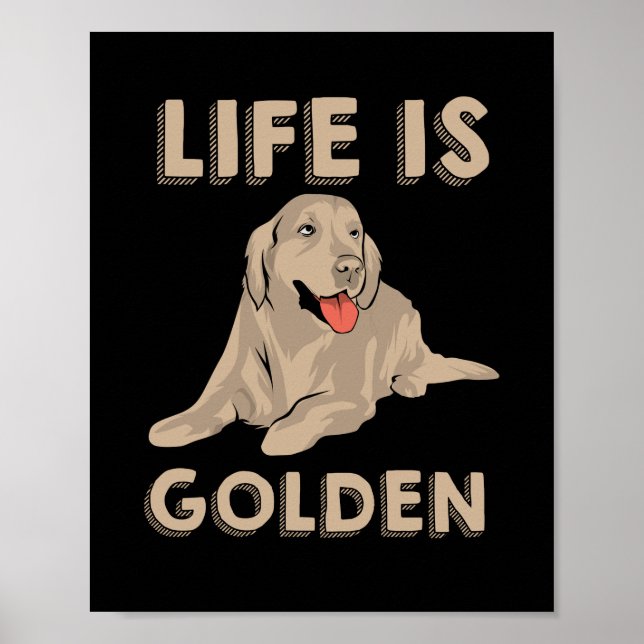 Poster Ouro Retriever Dog - A Vida É Ouro (Frente)