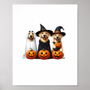 Poster Ouro Retriever Ghost Halloween Dog