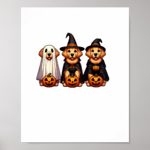 Poster Ouro Retriever Ghost Halloween Trick Ou Tratar Do