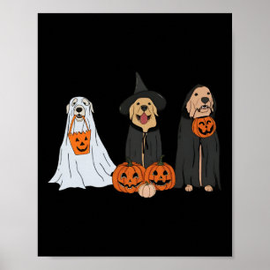 Poster Ouro Retriever Ghost Halloween Trick Ou Tratar Do