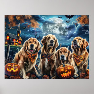 Poster Ouro Retriever Halloween Spooky