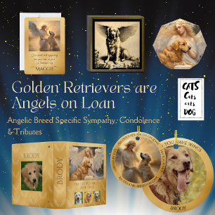 Poster Ouro Retriever no Céu Memorial Personalizado