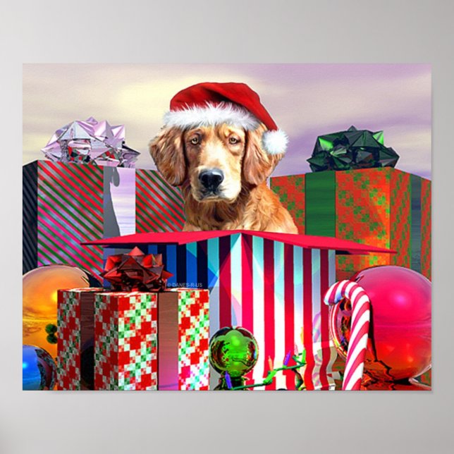 Poster Ouro Retriever Surpresa de Natal (Frente)