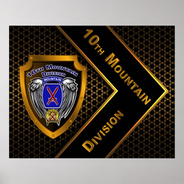 Poster Ouro "Rock of the Marne" 10ª Divisão de Montanha (Frente)