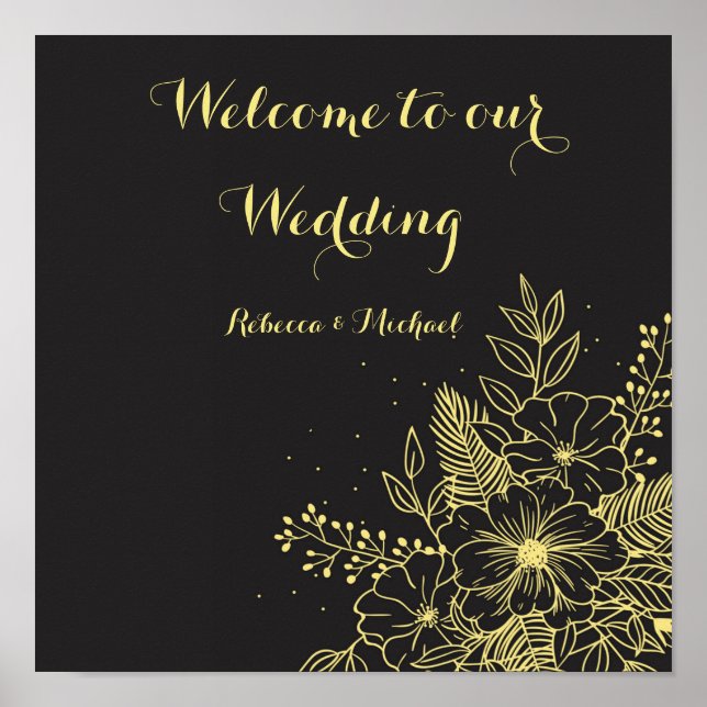 Poster Ouro Rosa Casamento Ordem dos Eventos P (Frente)