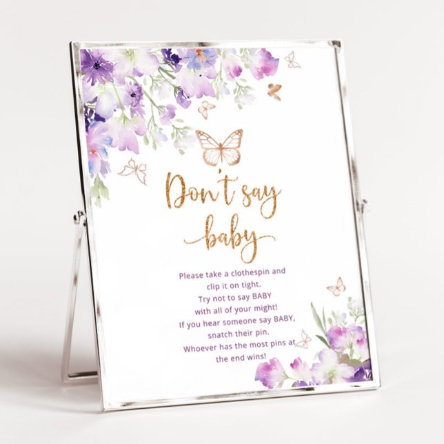 Poster Ouro roxo de aquarela Não diga jogo de bebês (Criador carregado)
