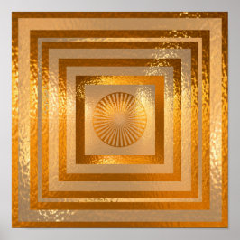 Póster Ouro Sun Mandala - Relógios Quentes