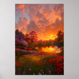 Poster Ouro Sunset Lake