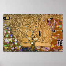 Ouro Swirling Tree of Life Art Deco Simbólico