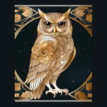 Poster Ouro Vintage Owl Art Deco<br><div class="desc">Ouro Vintage Owl Art Deco</div>