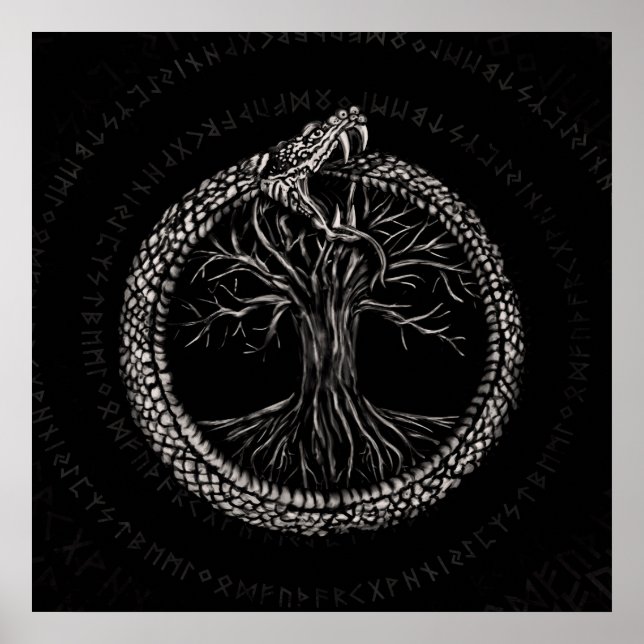 Poster Ouroboros com Árvore da Vida (Frente)