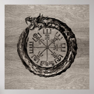 Poster Ouroboros com Vegvisir