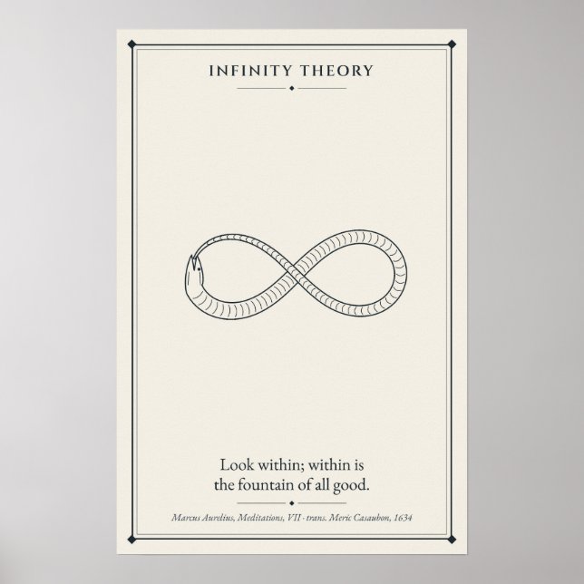 Poster Ouroboros Serpente Infinito com Marco Aurélio (Frente)