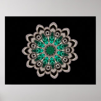 Póster Ouros e Emeralds Kaleidoscope