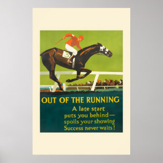 Poster Out of the Running 1920s Mather Business Horse
