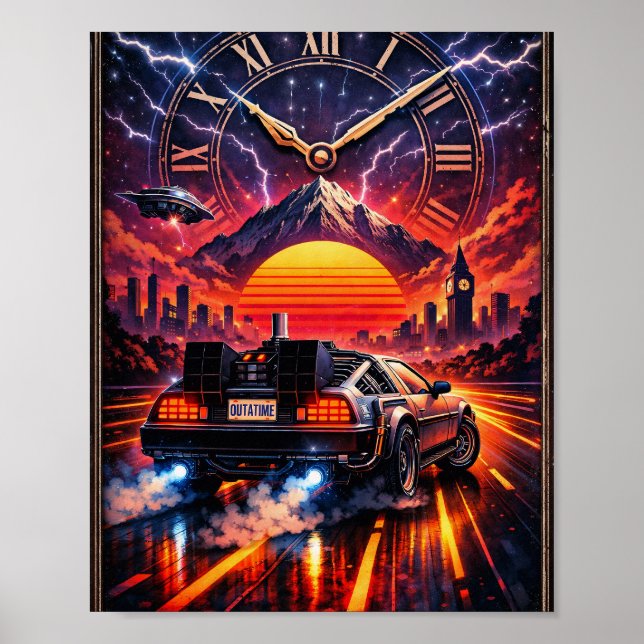 Poster Out of Time – Retro Futuristic Sci-Fi Wall Art (Frente)