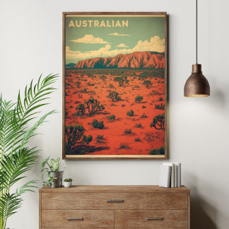 Poster Outback Odyssey – Retro Australian Desert Travel 