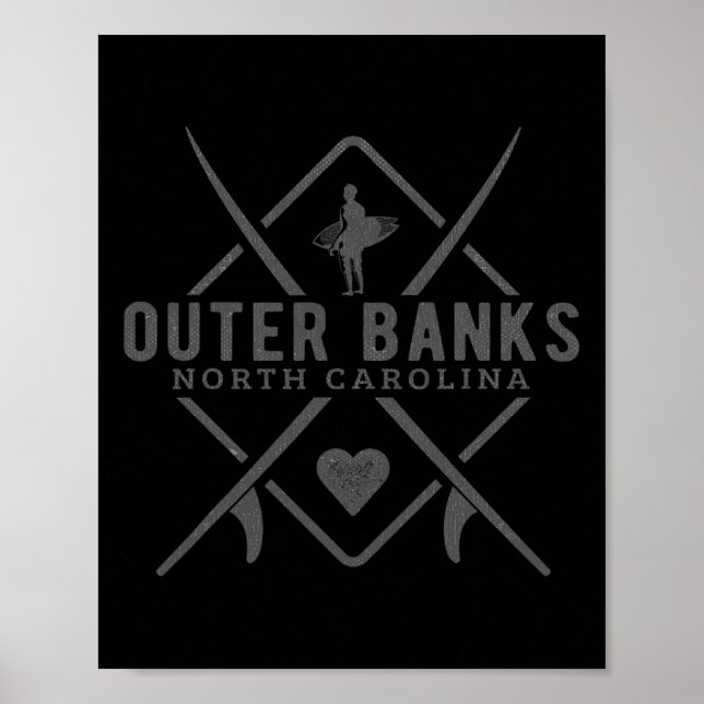 Poster Outer Nks Carolina do Norte Surf Souvenir Outer Nk (Frente)