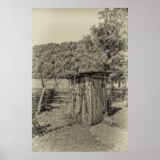 Póster Outhouse da Montanha enfumaçado (Frente)