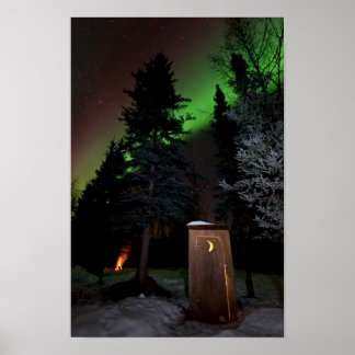 Póster Outhouse sob o Aurora de inverno