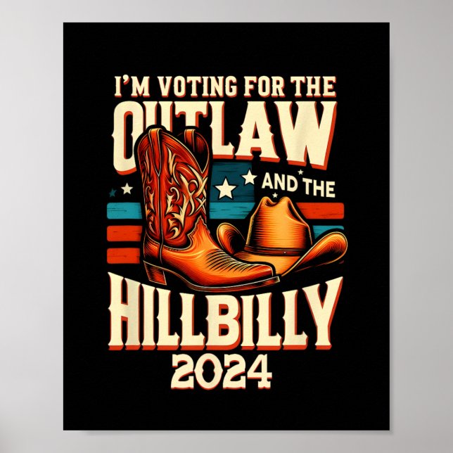 Poster Outlaw Hillbilly 2024 Dia das Eleições Norte-Ameri (Frente)