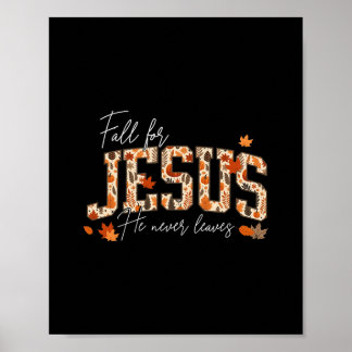 Poster Outono Ação de Graças Cristã de Outono Por Jesus E