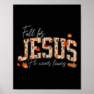 Poster Outono Ação de Graças Cristã de Outono Por Jesus E