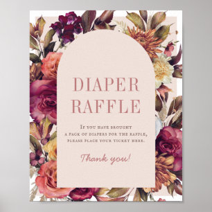 Poster Outono Arco da Fala Chá de fraldas Raffle