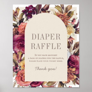 Poster Outono Arco da Fala Chá de fraldas Raffle