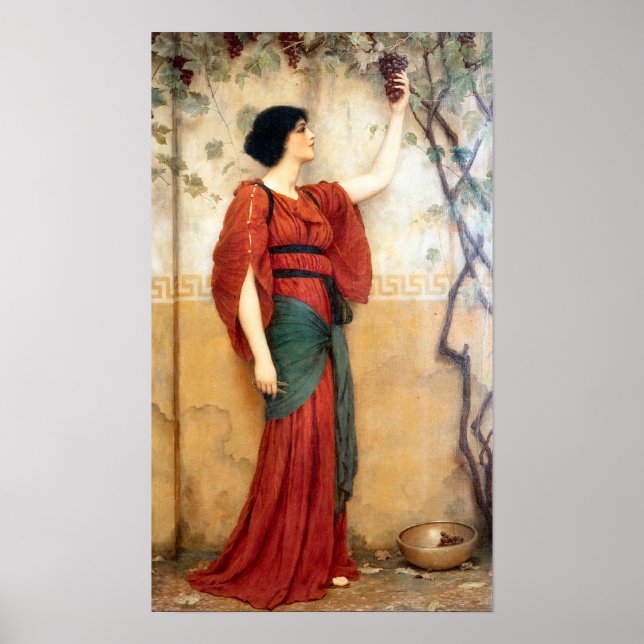 Poster Outono de 1900 John William Godward. (Frente)