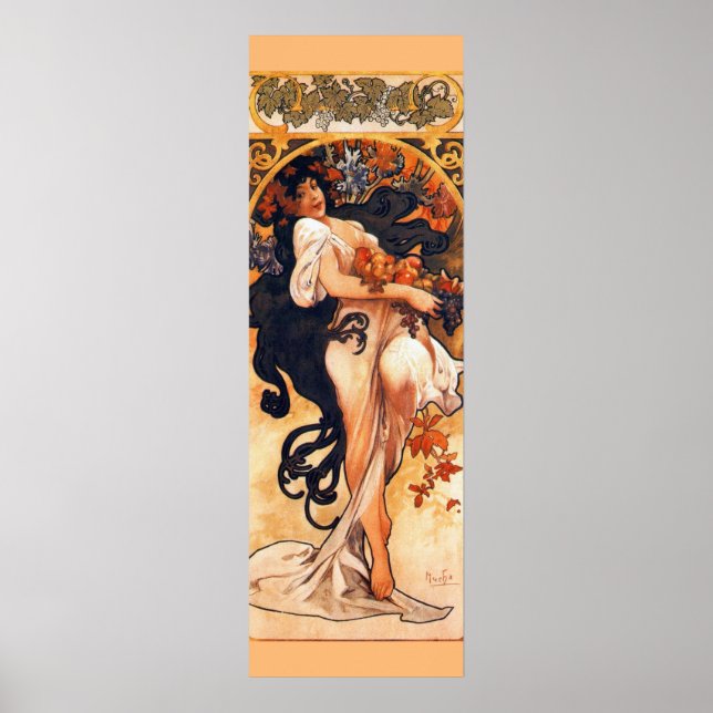 Poster Outono de Alfons Mucha (Frente)