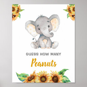 Poster Outono De Girassol Elefante Adivinha Quantos Amend