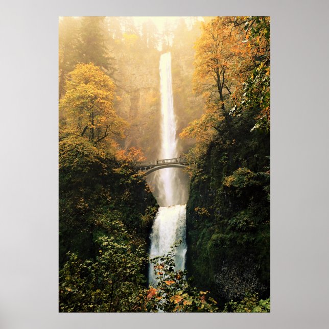 Póster outono em Multnomah Falls, OU (Frente)