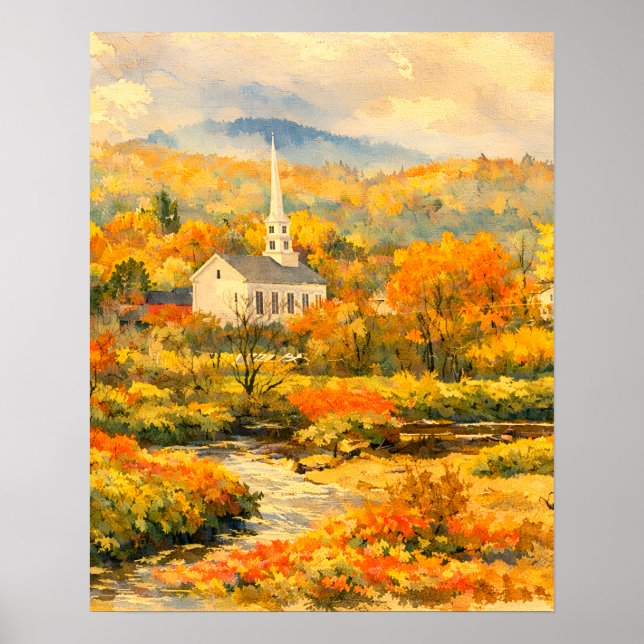 Poster Outono em Stowe Vermont  (Frente)