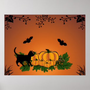 Póster outono, Feliz Halloween !