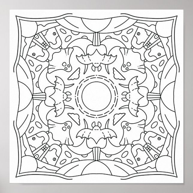 Poster Outono Pacífico: Coloração Noturna Spooky de Hallo (Frente)