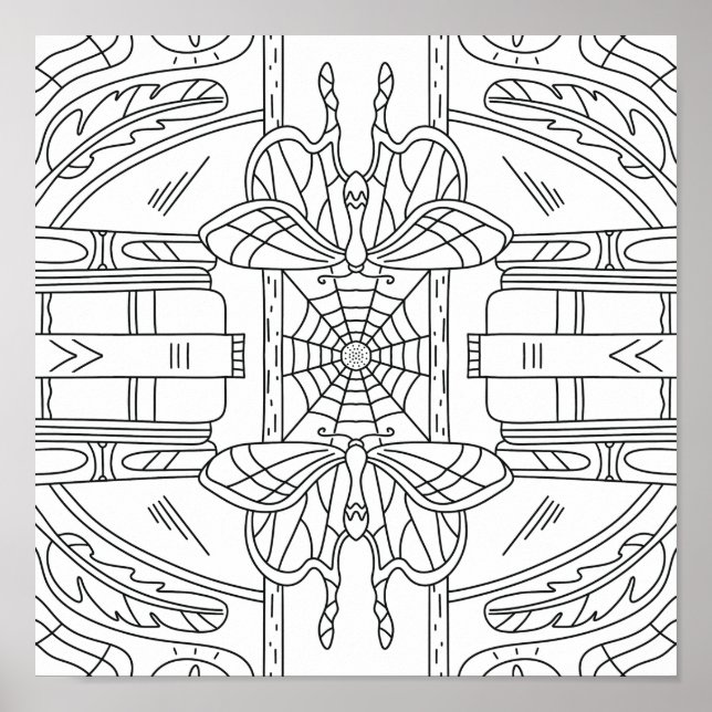 Poster Outono Pacífico: Mama na Coloração da Biblioteca (Frente)