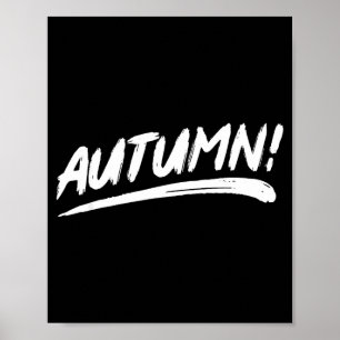 Poster Outono! - que diz outono em um estilo de pincelada
