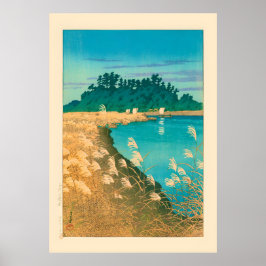 Poster Outono tardio em Ichikawa por Kawase Hasui